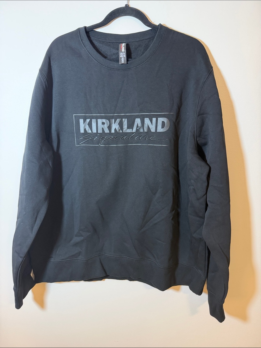 Kirkland Signature Black Crewneck Sweatshirt with Logo